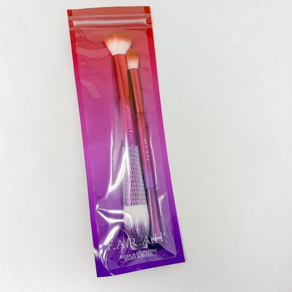 F.A.R.A.H. Blush & Highlight, Shade & Blend Set of 2 Makeuo Brush Set, MSRP $34